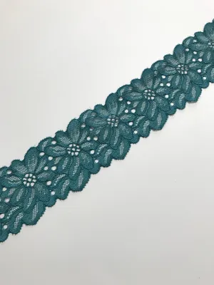 Teal 2.5" Wide Stretch Lace