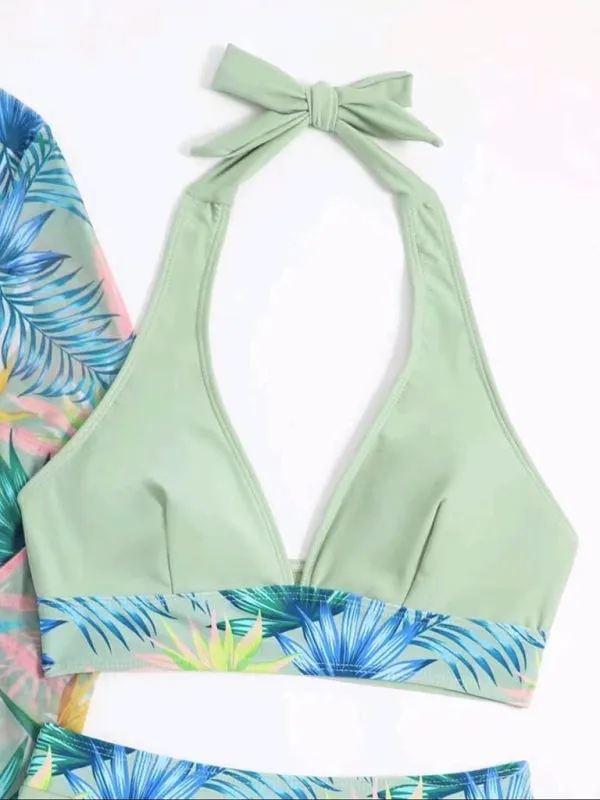 TEEK - Push-up Split Halter 3-Piece Set