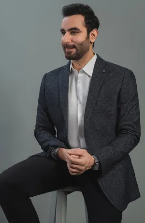 Textured Black Blazer