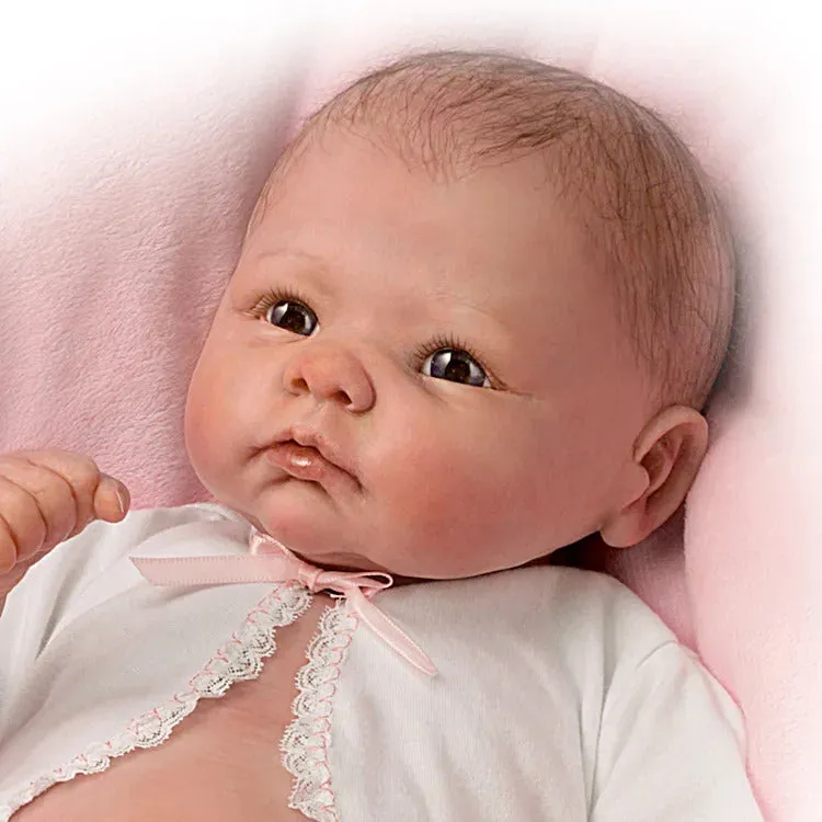 The Ashton - Drake Galleries Little Grace So Truly Real® Baby Girl Doll Weighted Fully Poseable with Soft RealTouch® Vinyl Skin by Award Winning Artist Linda Murray 20"-inches