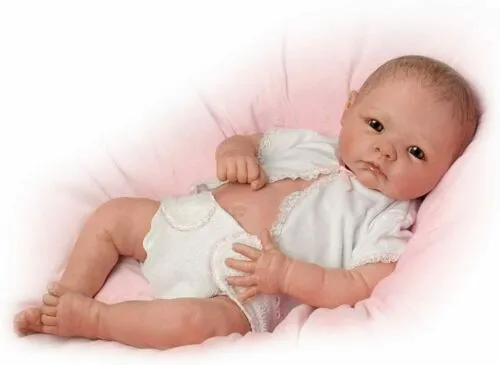 The Ashton - Drake Galleries Little Grace So Truly Real® Baby Girl Doll Weighted Fully Poseable with Soft RealTouch® Vinyl Skin by Award Winning Artist Linda Murray 20"-inches