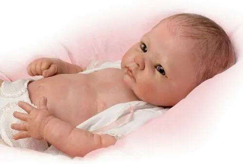 The Ashton - Drake Galleries Little Grace So Truly Real® Baby Girl Doll Weighted Fully Poseable with Soft RealTouch® Vinyl Skin by Award Winning Artist Linda Murray 20"-inches