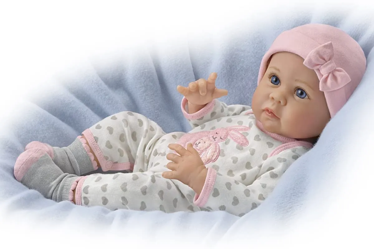 The Ashton - Drake Galleries Somebunny Loves You So Truly Real® Baby Girl Doll Realistic Weighted Fully Poseable with Soft RealTouch® Vinyl Skin by Master Doll Artist Linda Murray 17"-inches