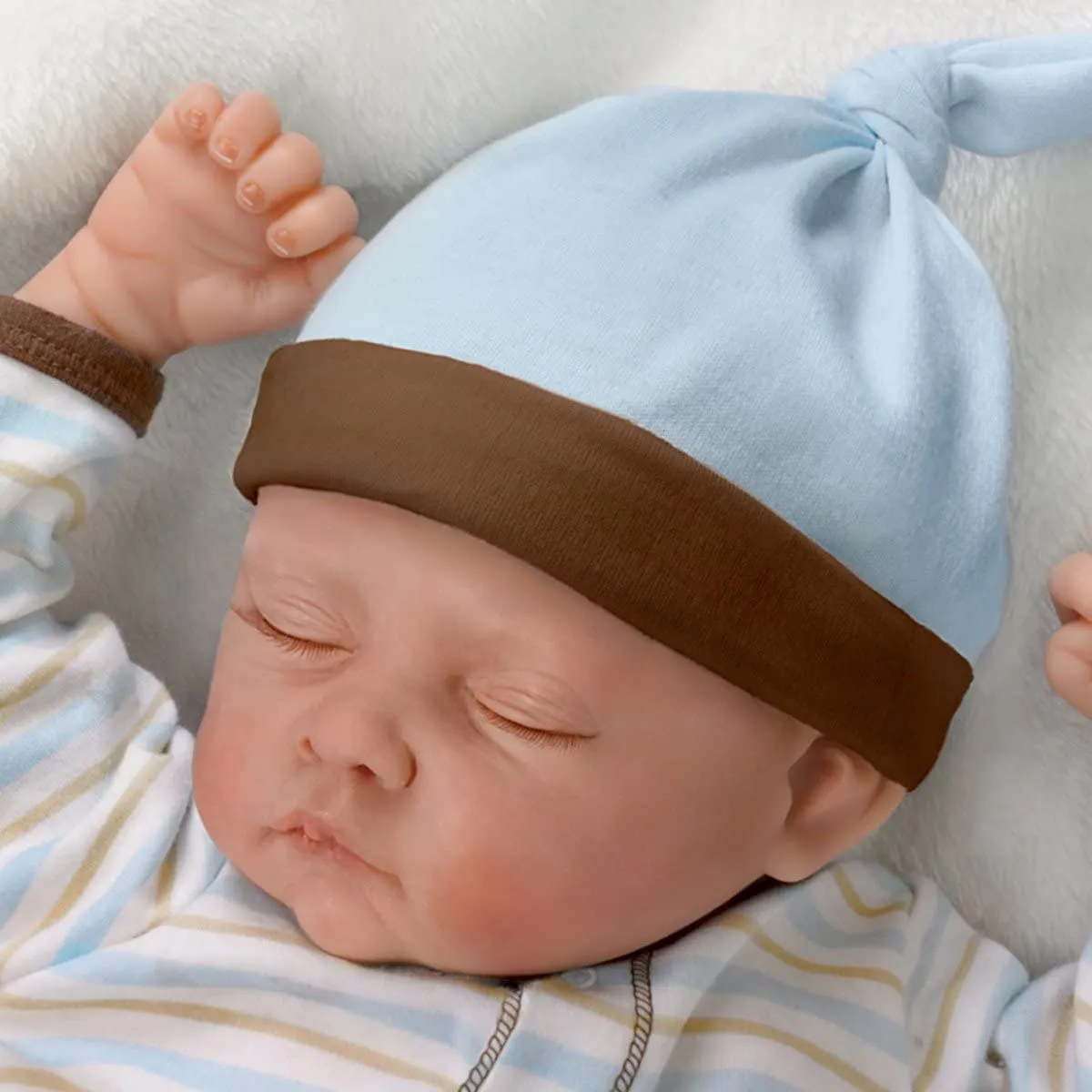 The Ashton-Drake Galleries Sweet Dreams Danny So Truly Real® Lifelike & Realistic Weighted Newborn Baby Boy Doll by Linda Murray 19-inches