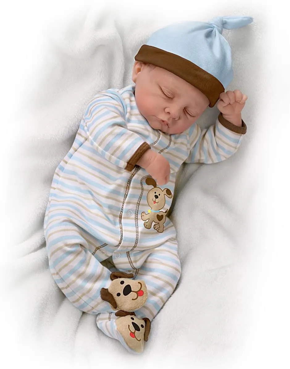 The Ashton-Drake Galleries Sweet Dreams Danny So Truly Real® Lifelike & Realistic Weighted Newborn Baby Boy Doll by Linda Murray 19-inches