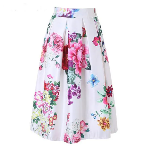 The Peony Floral Butterfly Midi Skirts