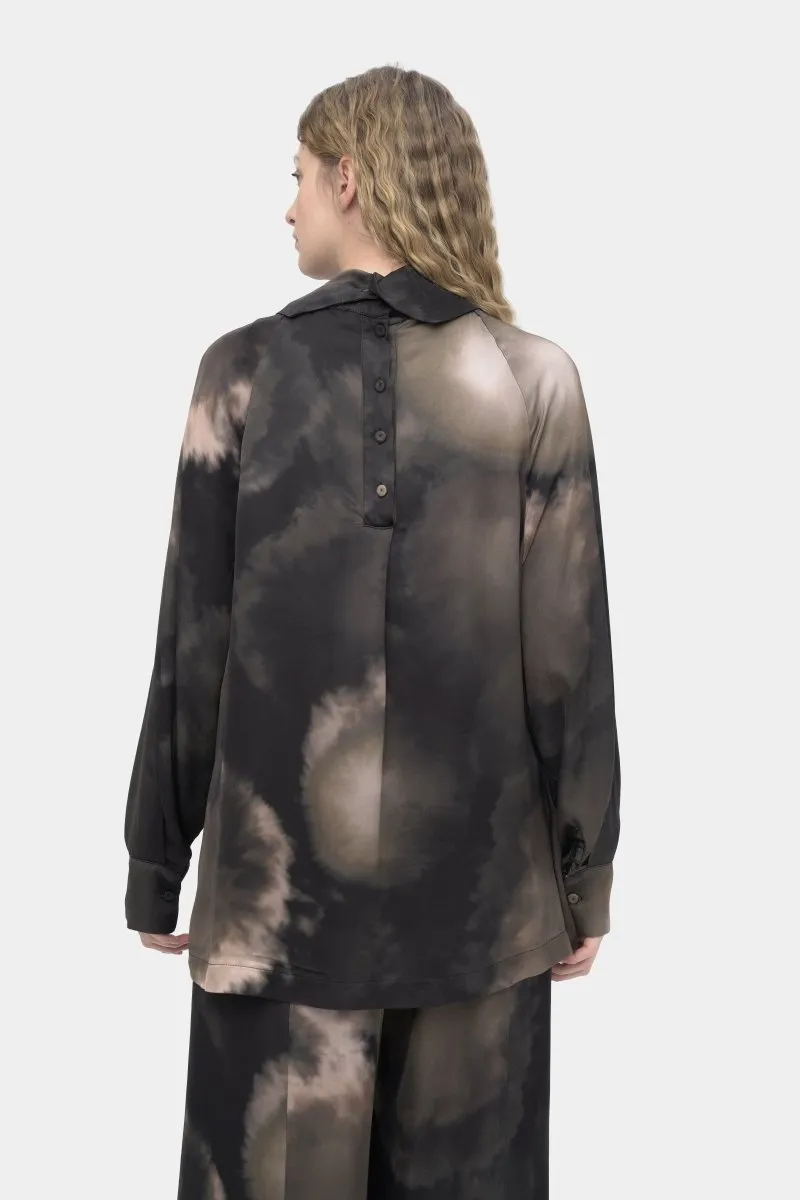 Tie-Dye Cowl Neck Shirt