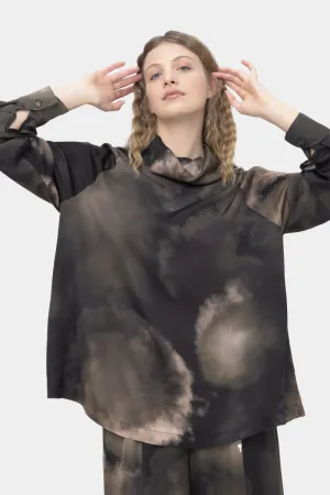 Tie-Dye Cowl Neck Shirt
