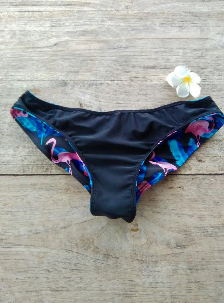 TIKIYOGI® Flora Flamingo Cheeky Reversible Bikini Bottom
