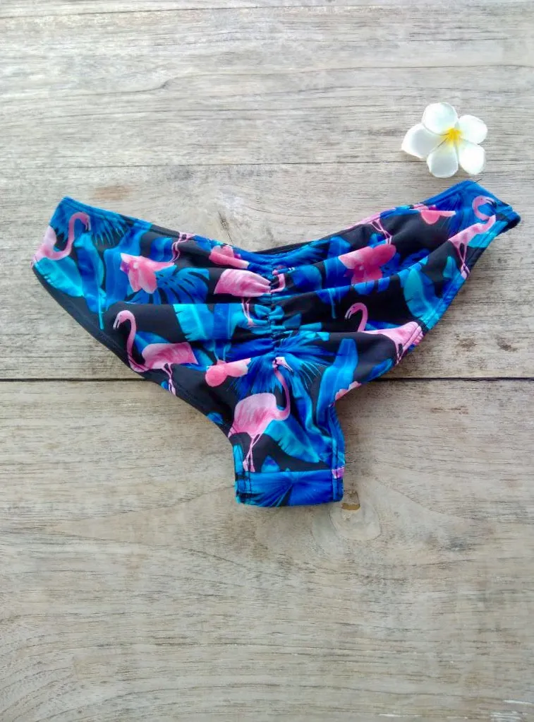 TIKIYOGI® Flora Flamingo Cheeky Reversible Bikini Bottom