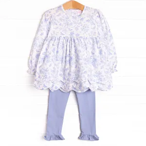 Timeless Toile Legging Set, Blue