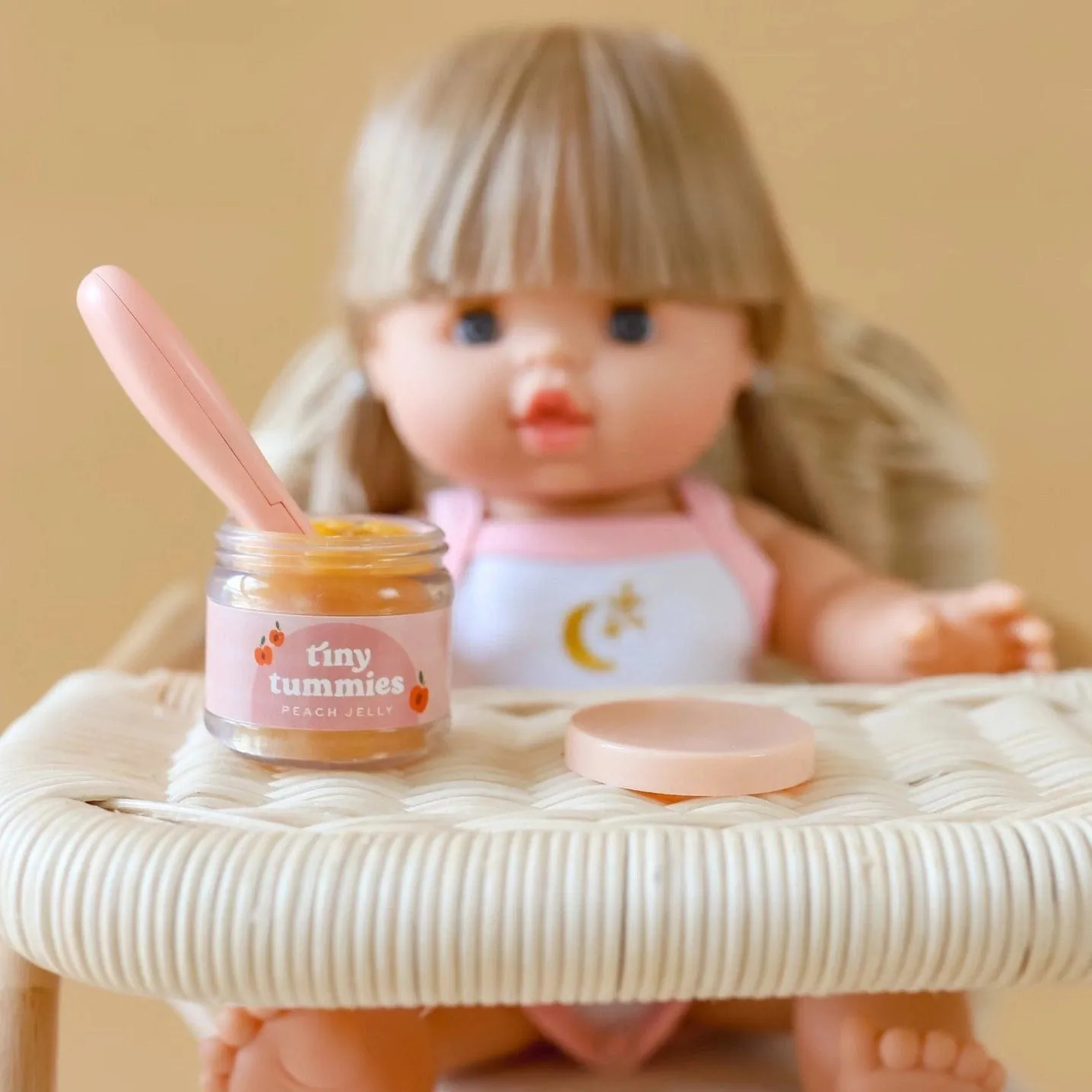 Tiny Tummies Peach Jelly Jar and Spoon