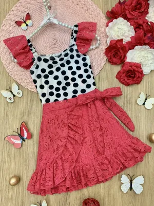 Total Sweetheart Lace Wrap Skirt Set