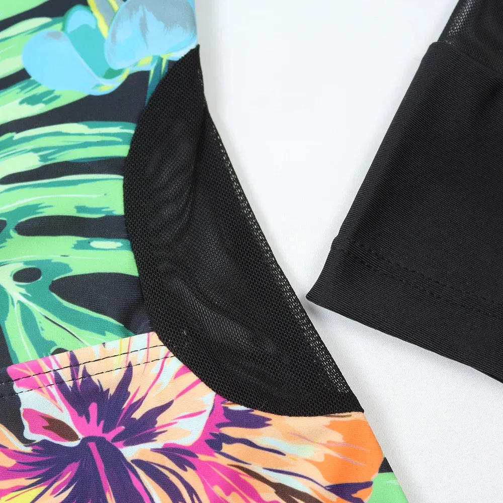 Tropical Rash Guard Swimsuit - UV Safe