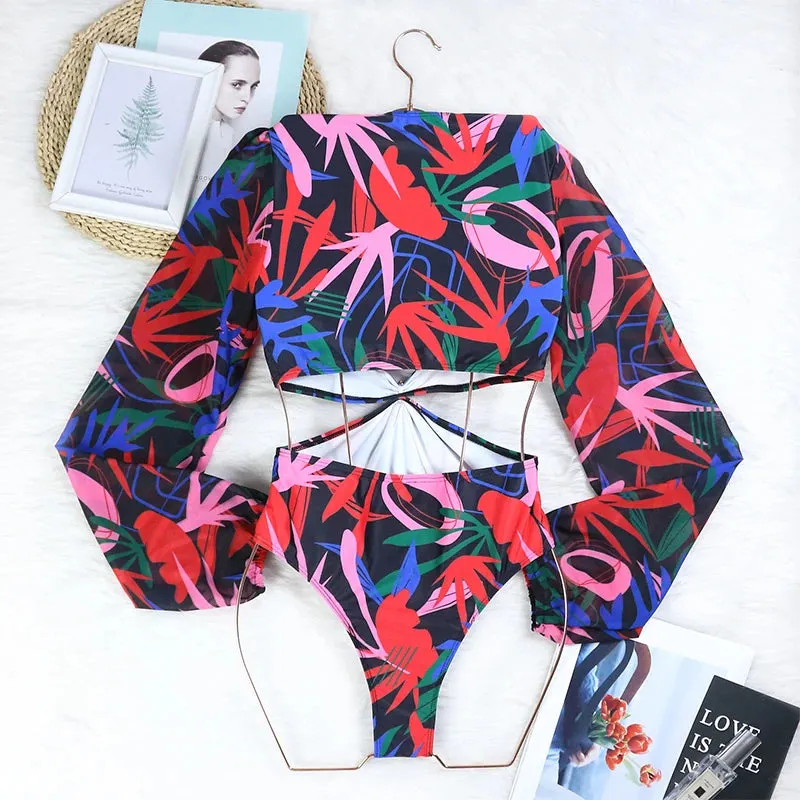 Tropical Rash Guard Swimsuit - UV Safe