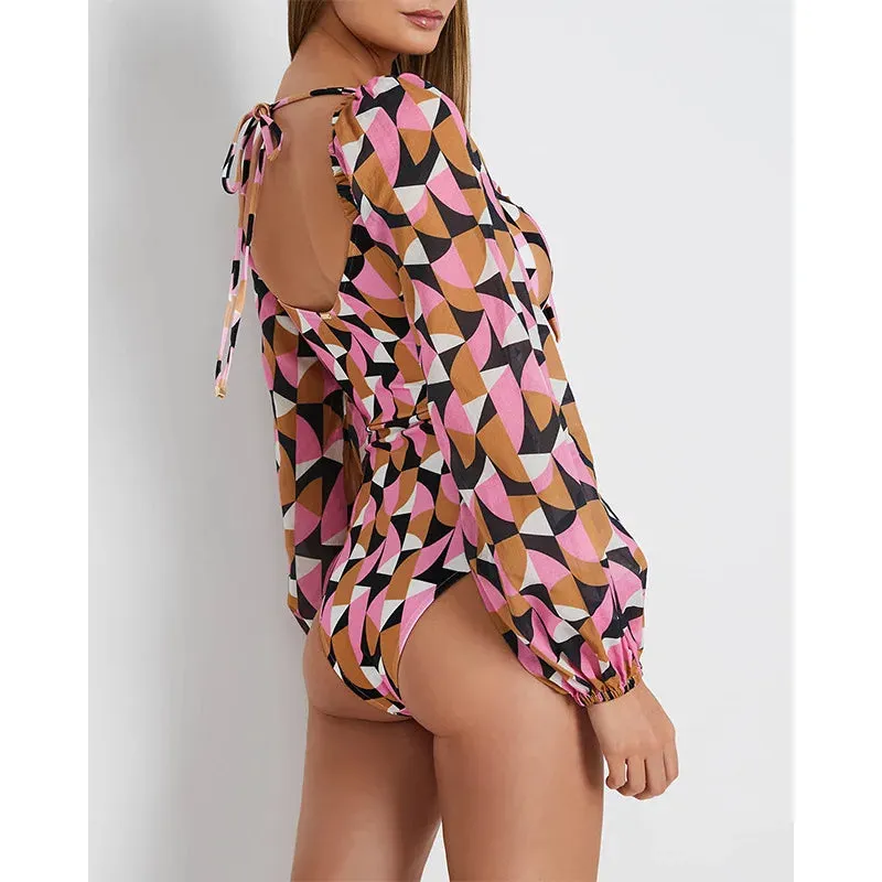Tropical Rash Guard Swimsuit - UV Safe