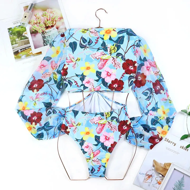 Tropical Rash Guard Swimsuit - UV Safe