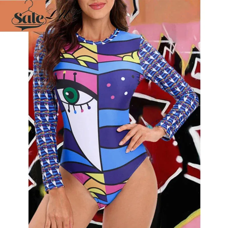 Tropical Rash Guard Swimsuit - UV Safe