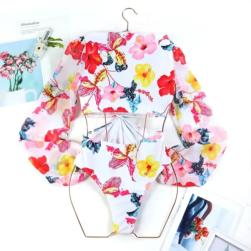 Tropical Rash Guard Swimsuit - UV Safe