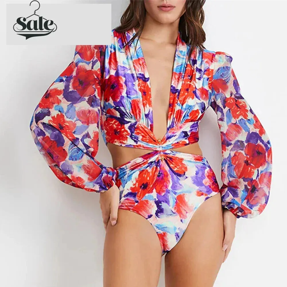 Tropical Rash Guard Swimsuit - UV Safe