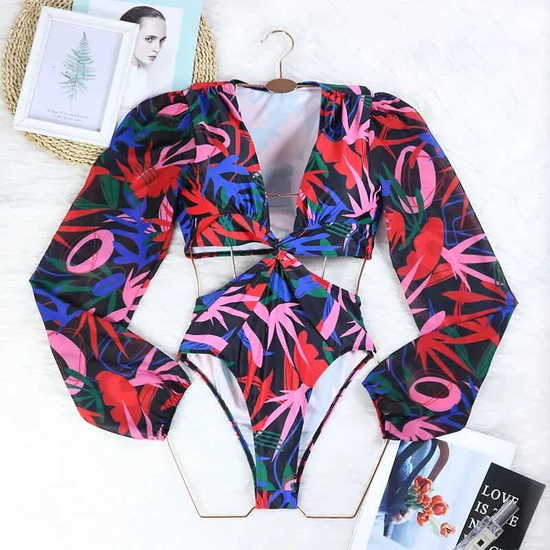 Tropical Rash Guard Swimsuit - UV Safe