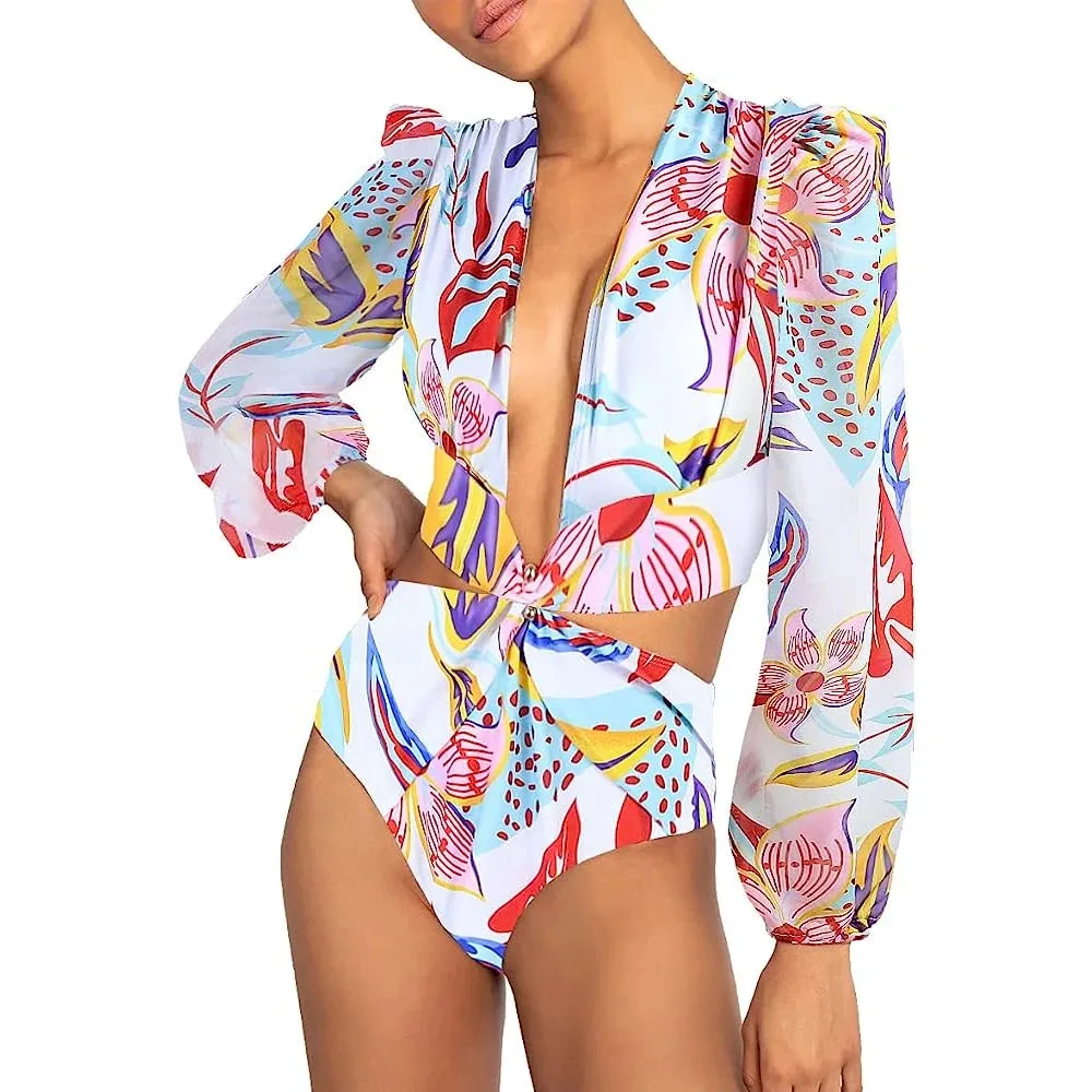 Tropical Rash Guard Swimsuit - UV Safe