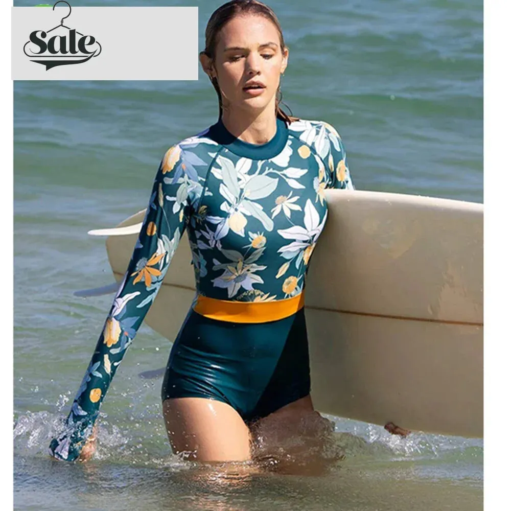 Tropical Rash Guard Swimsuit - UV Safe