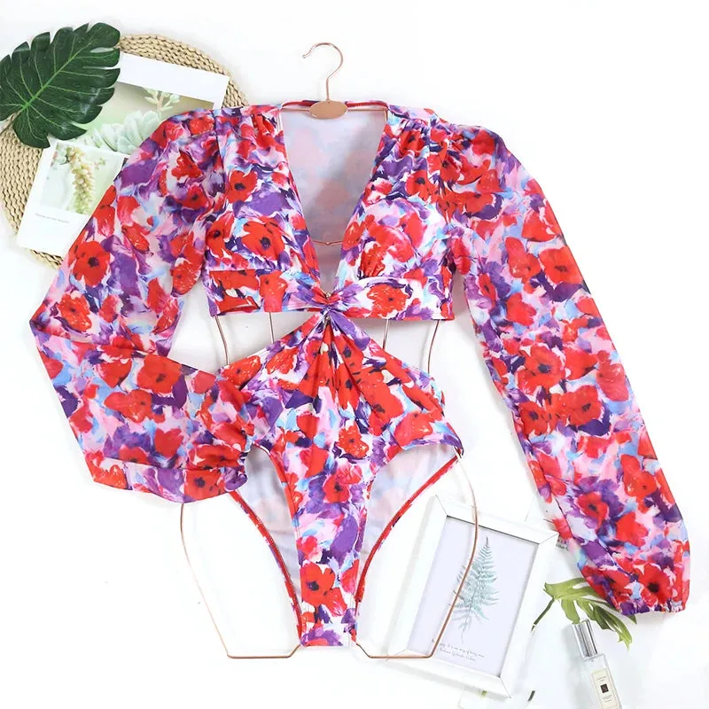 Tropical Rash Guard Swimsuit - UV Safe