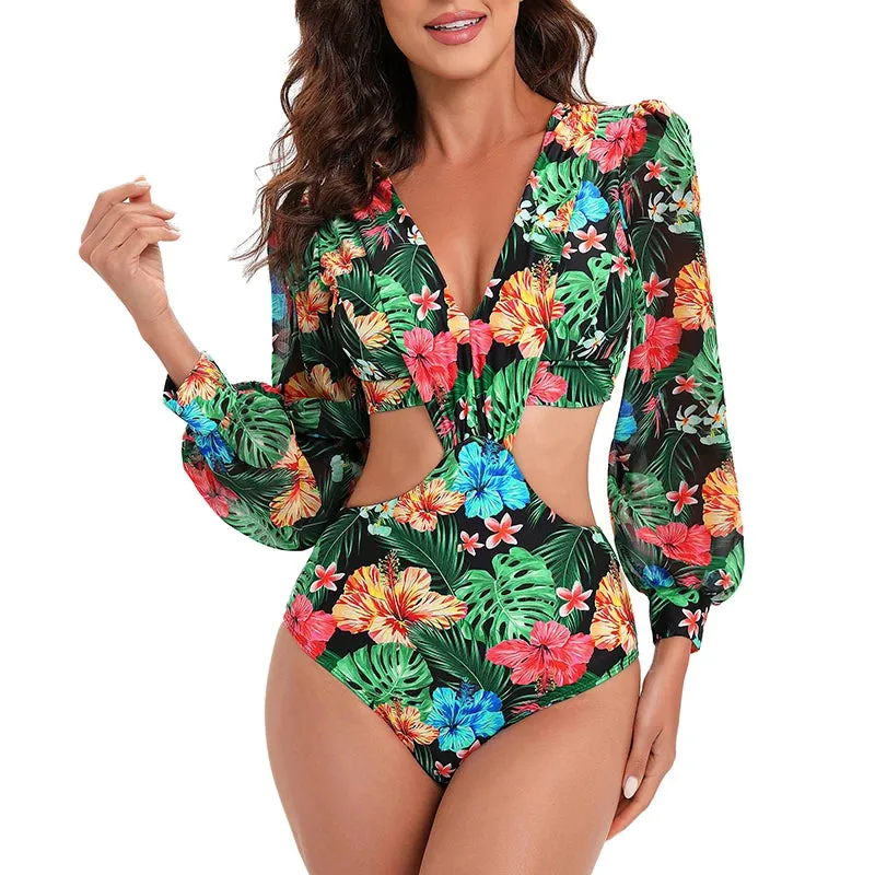 Tropical Rash Guard Swimsuit - UV Safe