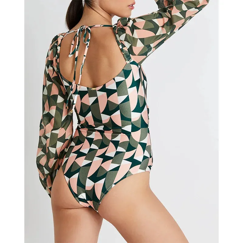 Tropical Rash Guard Swimsuit - UV Safe