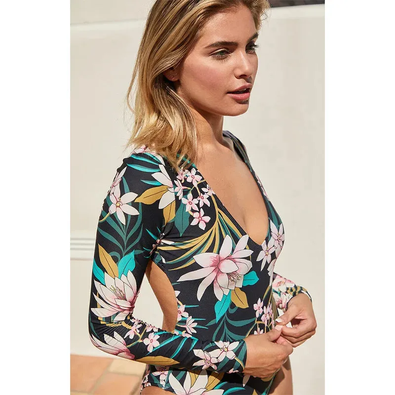 Tropical Rash Guard Swimsuit - UV Safe