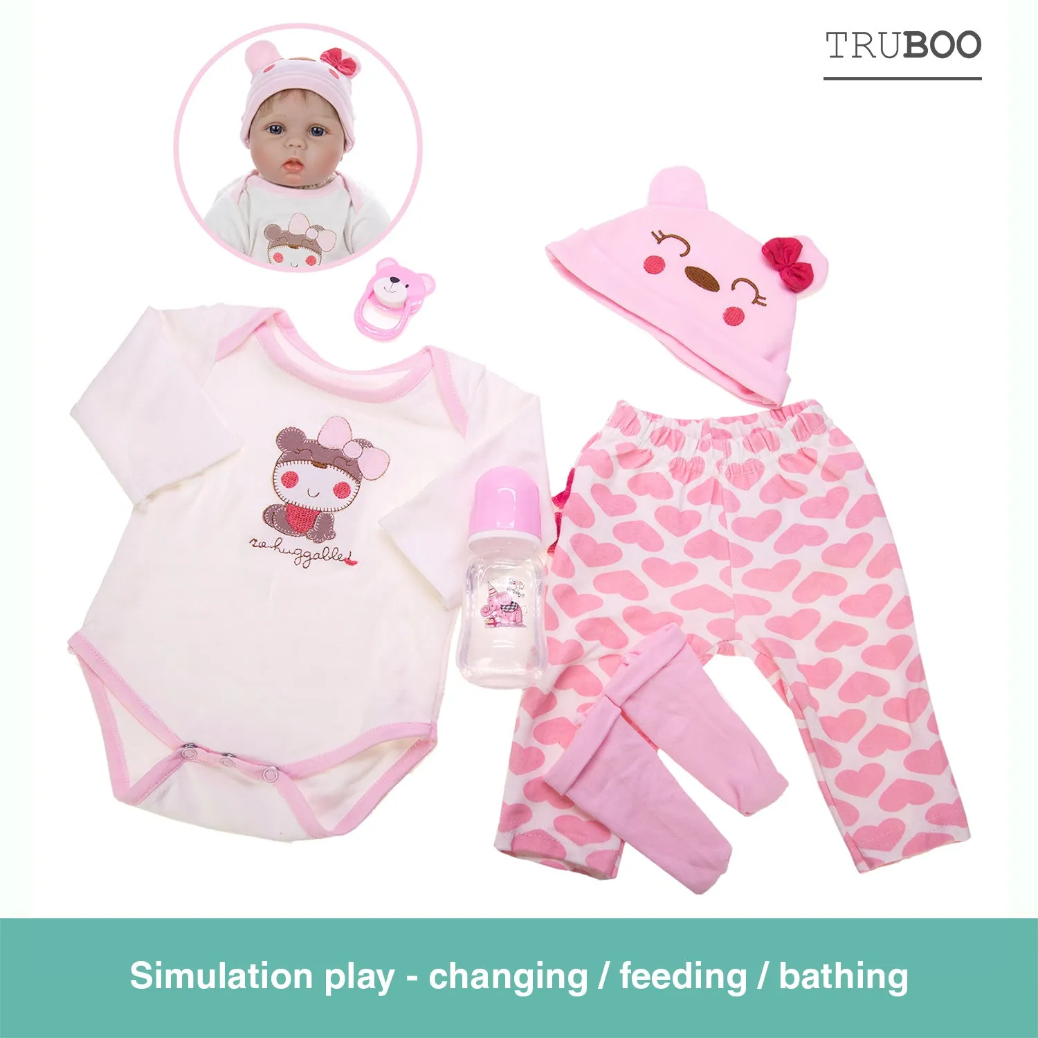 Truboo Reborn Baby Dolls Toys Lifelike Kits Boy Girl Realistic Newborn Silicone
