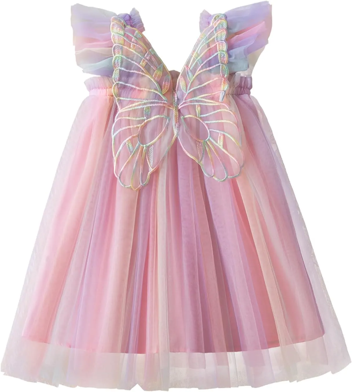 TTYAOVO Baby Girls Tulle Dress Butterfly Birthday Party Dresses
