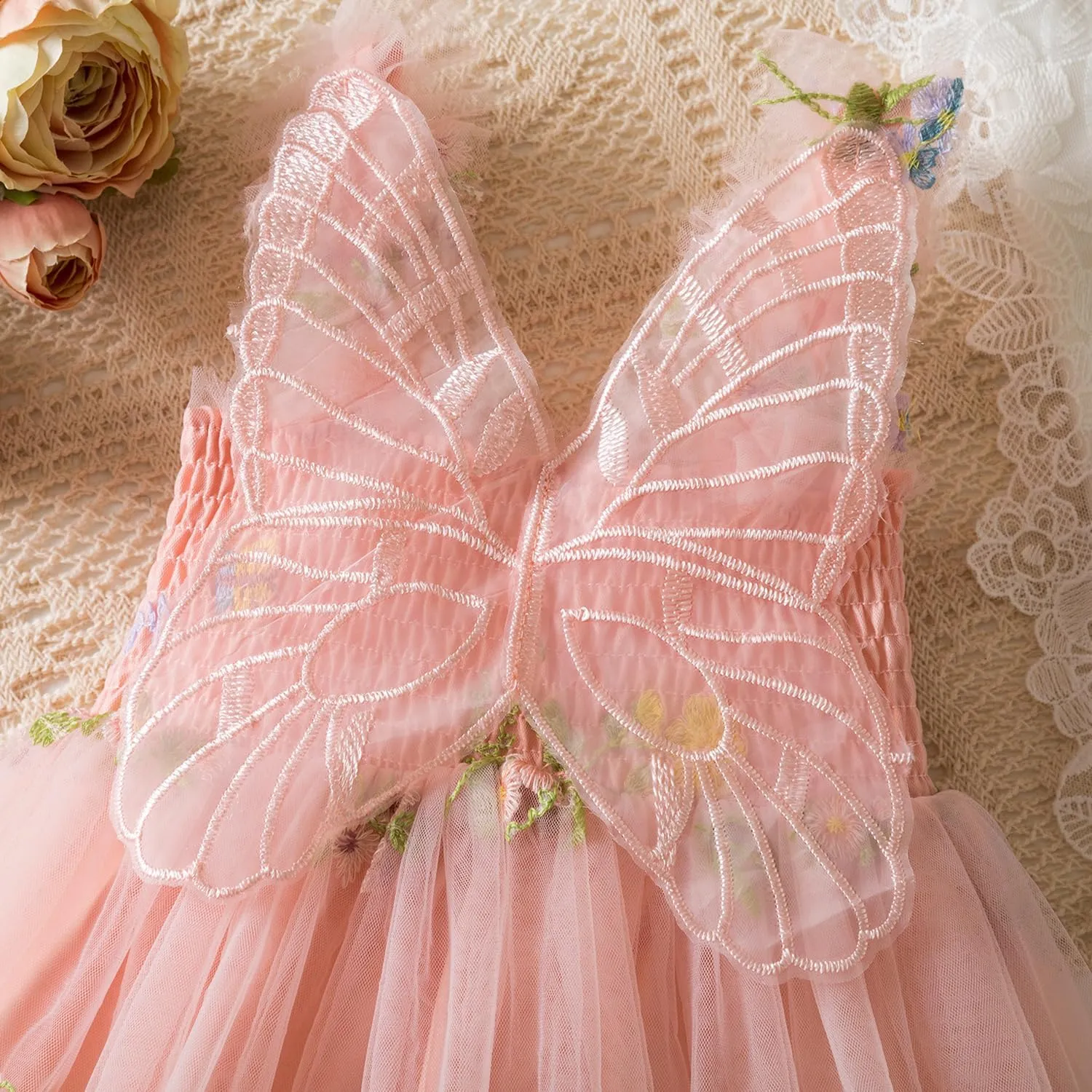 TTYAOVO Baby Girls Tulle Dress Butterfly Birthday Party Dresses