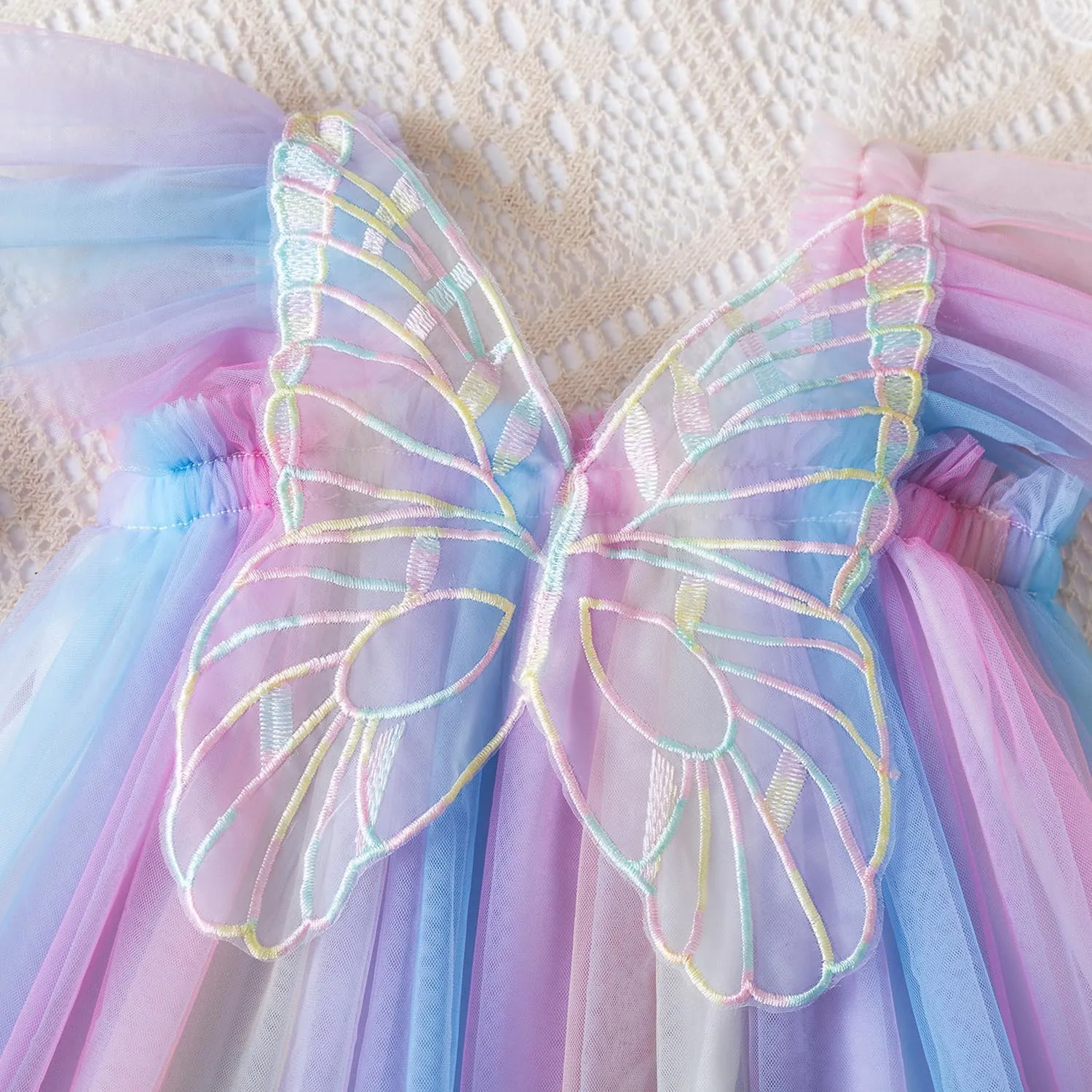 TTYAOVO Baby Girls Tulle Dress Butterfly Birthday Party Dresses