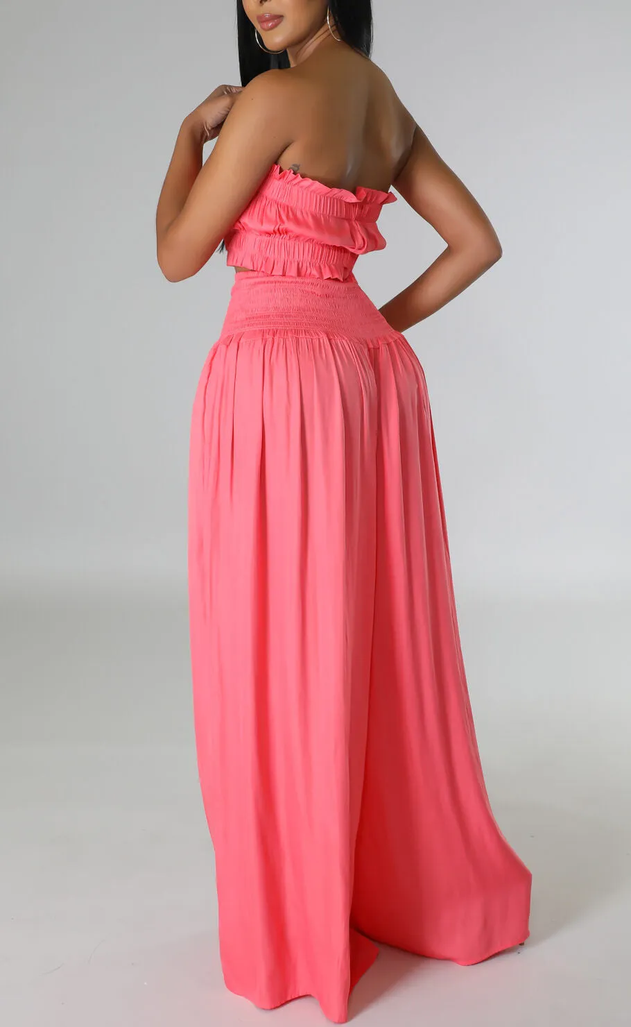 Tube Top and Wide Leg Pants Set