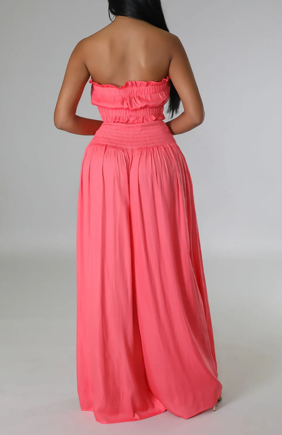 Tube Top and Wide Leg Pants Set