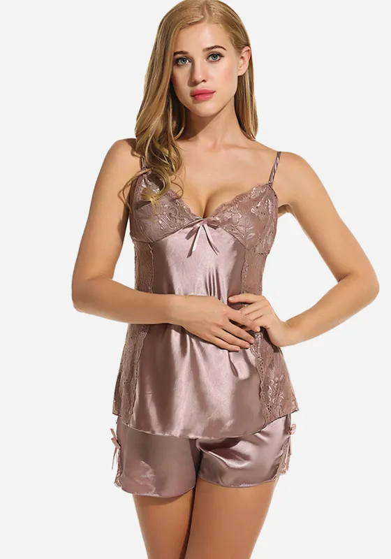 Tulippe Satin Spaghetti Strap Pajamas