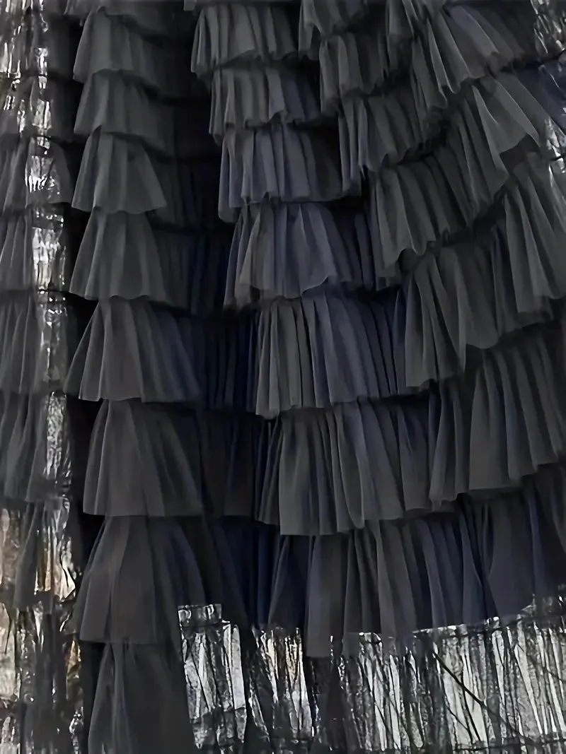 Tulle Tiered Maxi Skirts