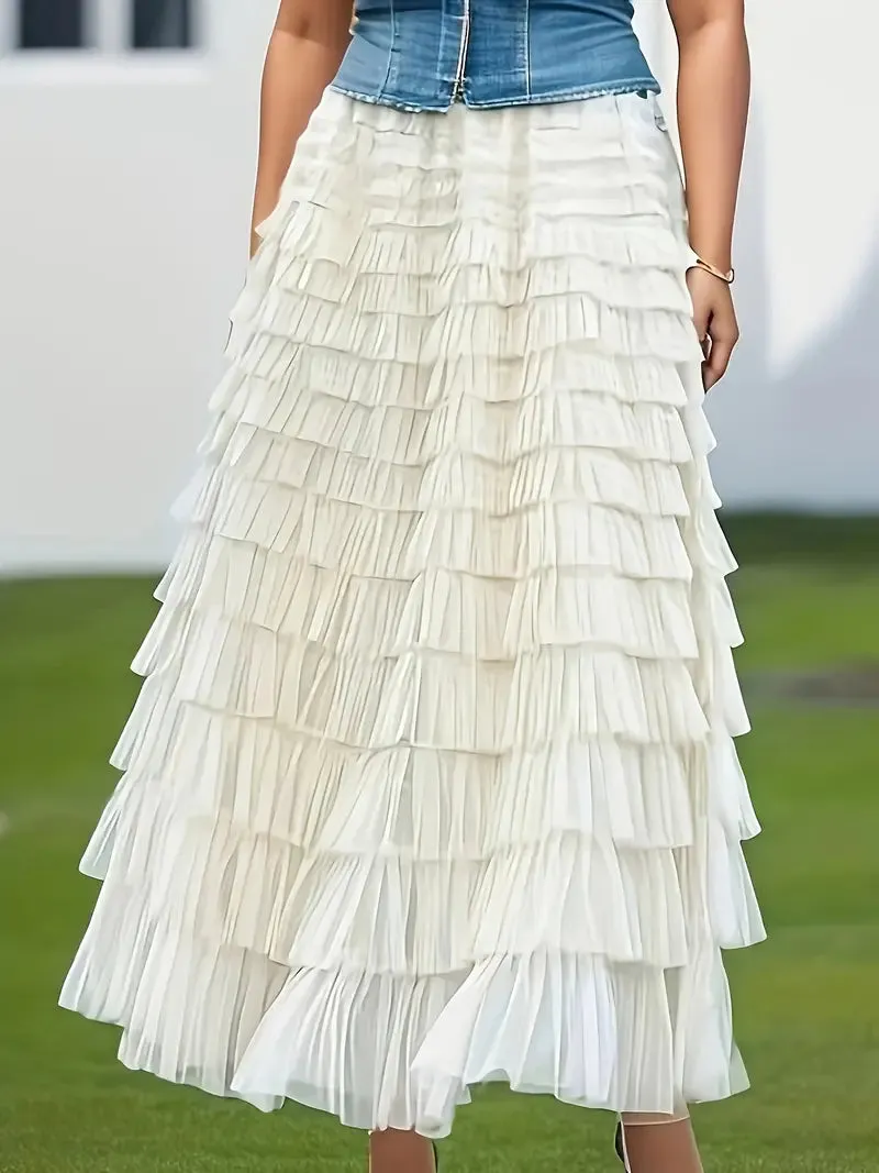 Tulle Tiered Maxi Skirts