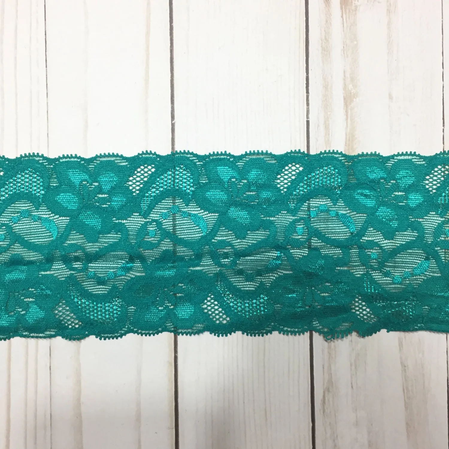 Turquoise 3.25" Wide Stretch Lace