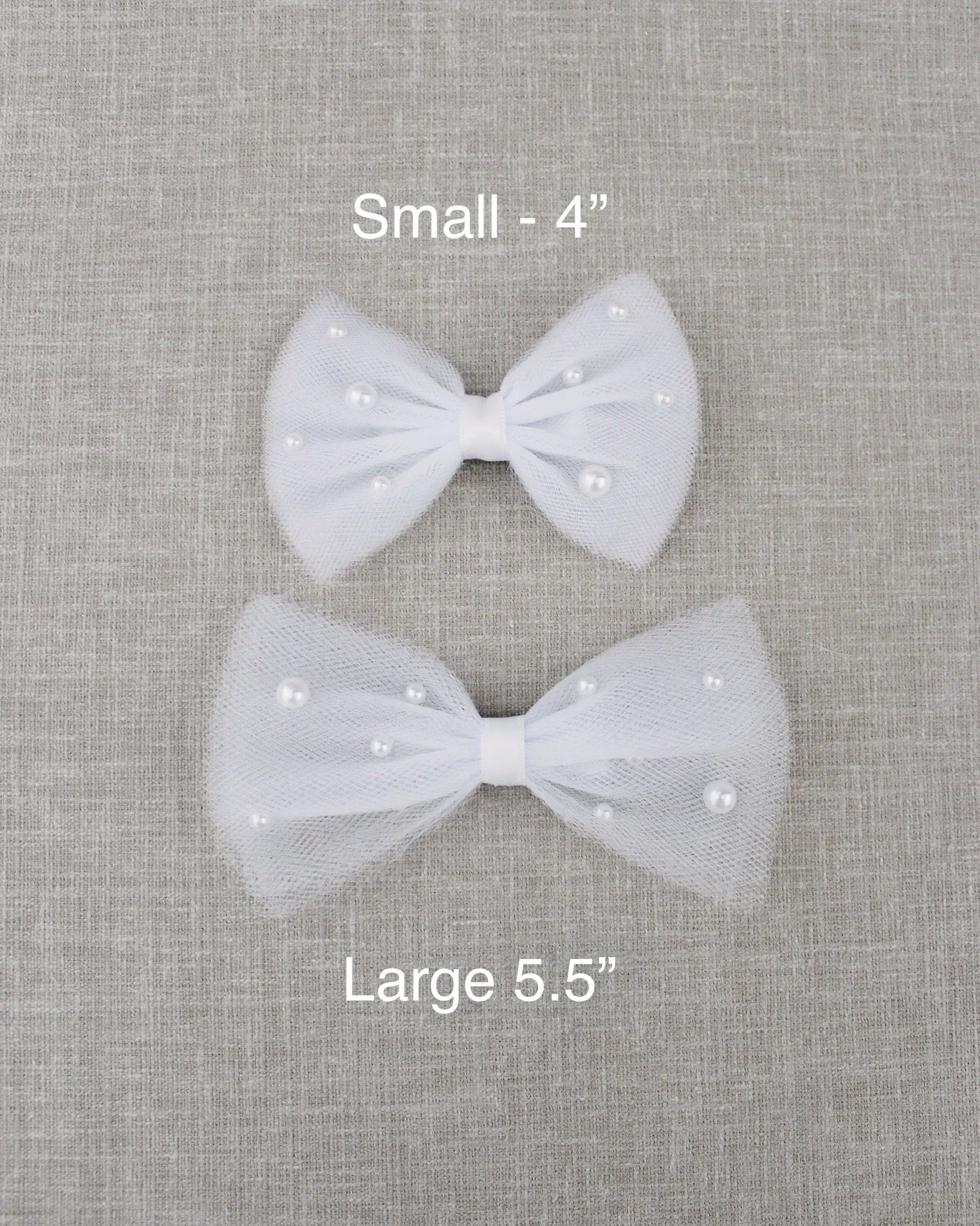 Tuxedo Tulle Bow Hair Clip or Shoe Clips with Scattered Pearls