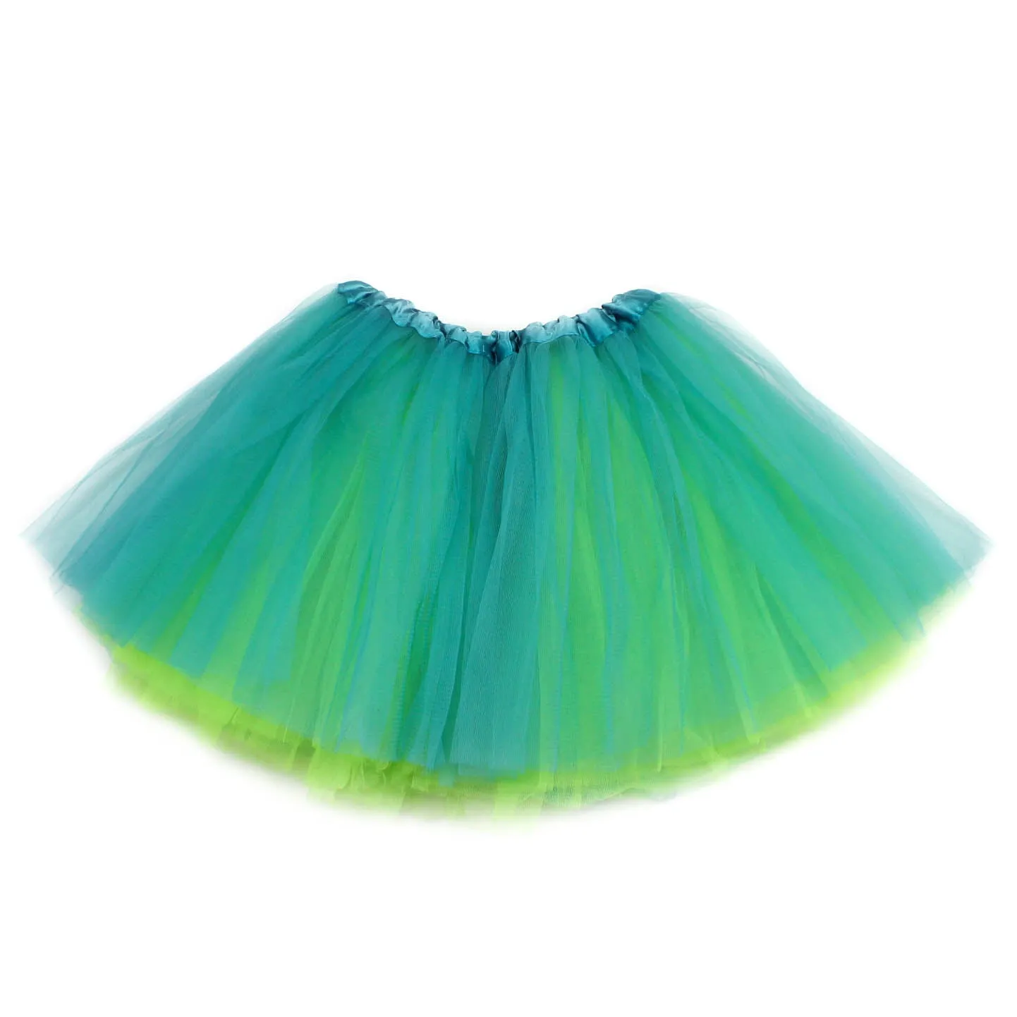 Two-tone Reversible Green & Turquoise Toddler Tutu, 2 - 6 Year
