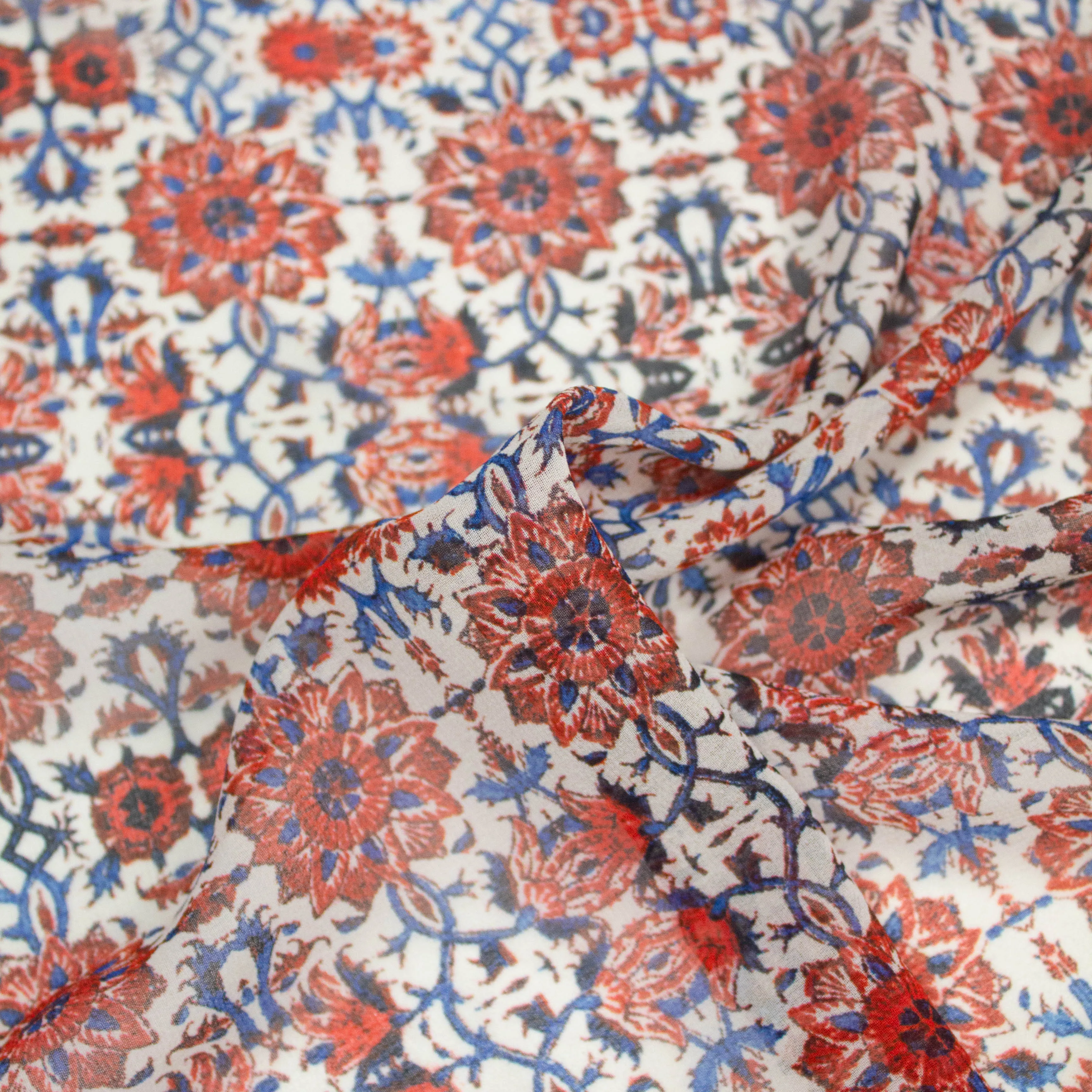 Ulyn Multicolour Floral Polyester Voile