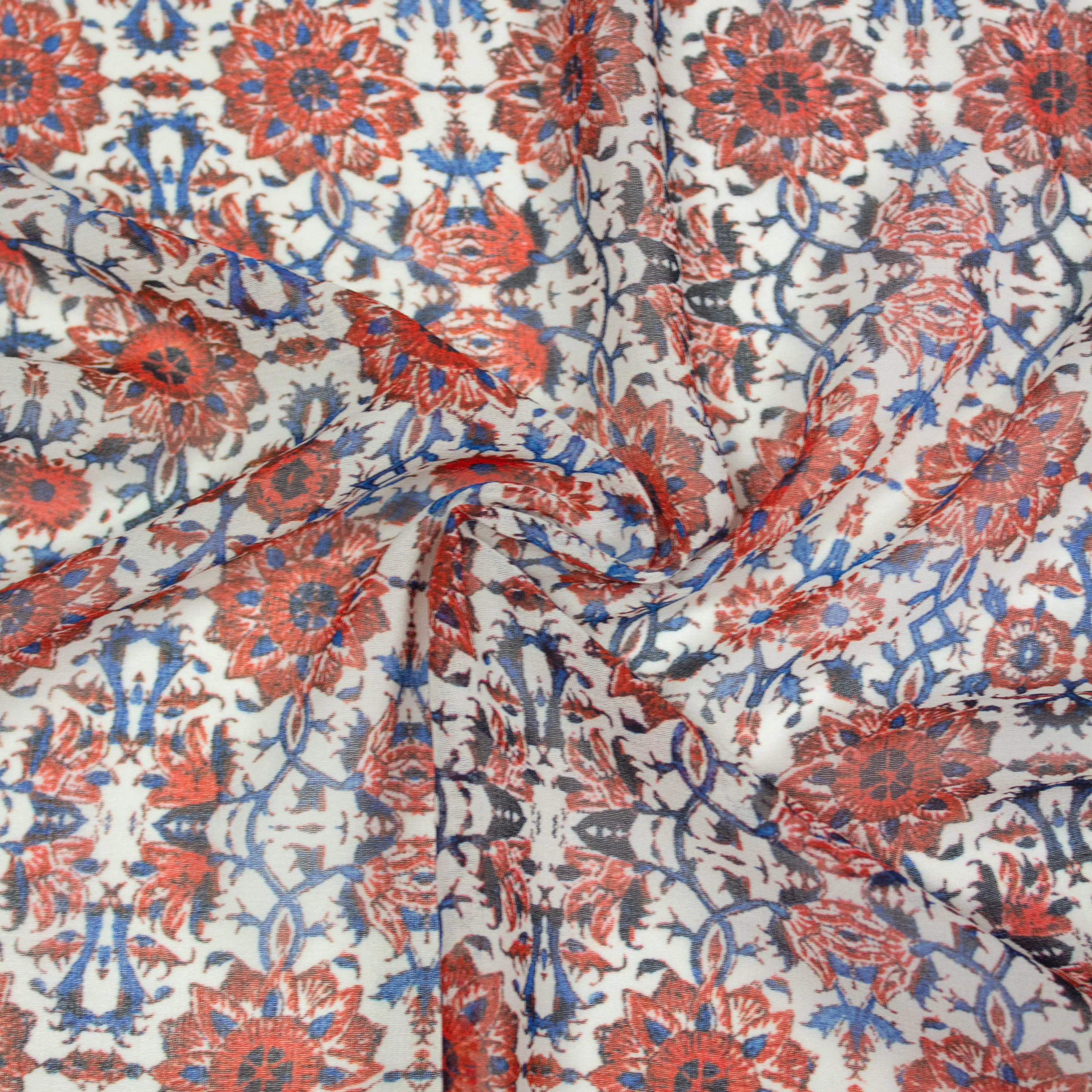 Ulyn Multicolour Floral Polyester Voile