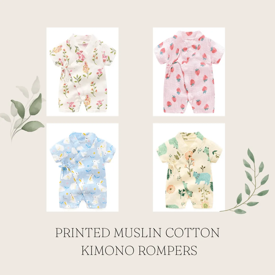 Unisex Printed Kimono Rompers