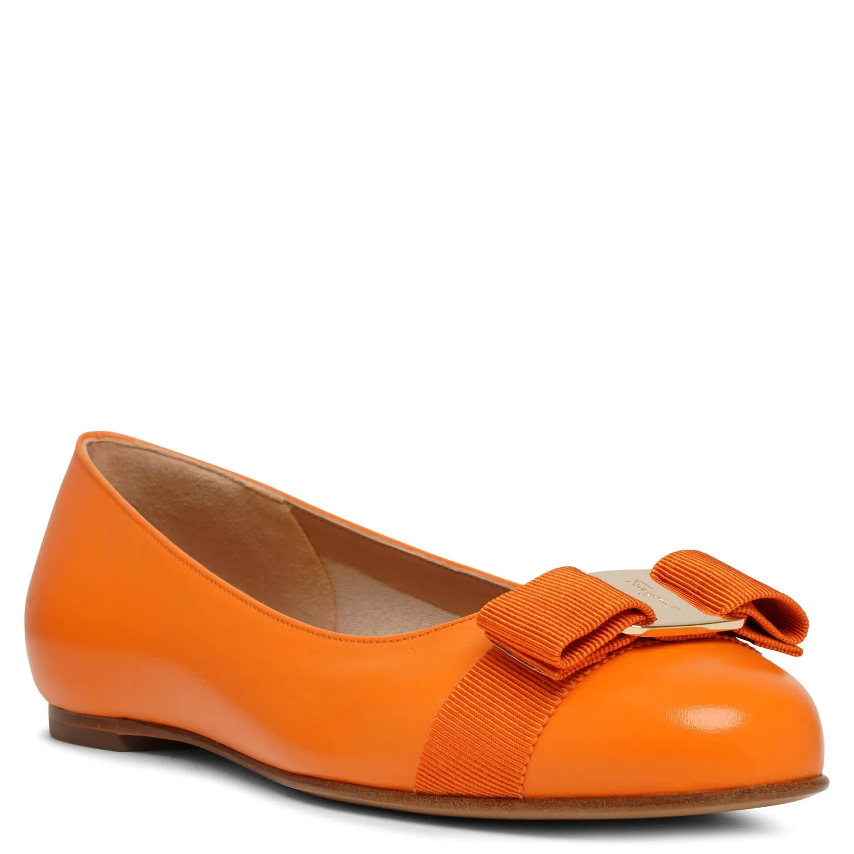 Varina 22 orange leather ballerinas