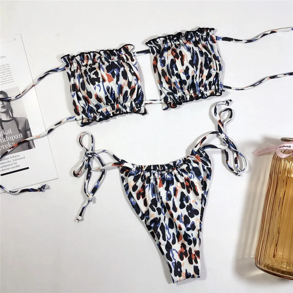 VenusFox Leopard Bikinis Set For Women Swimsuit Summer Beach Wear Brazilian Biquinis Feamle Bathing Suits 2021 Sexy Women Bikini Swimwear