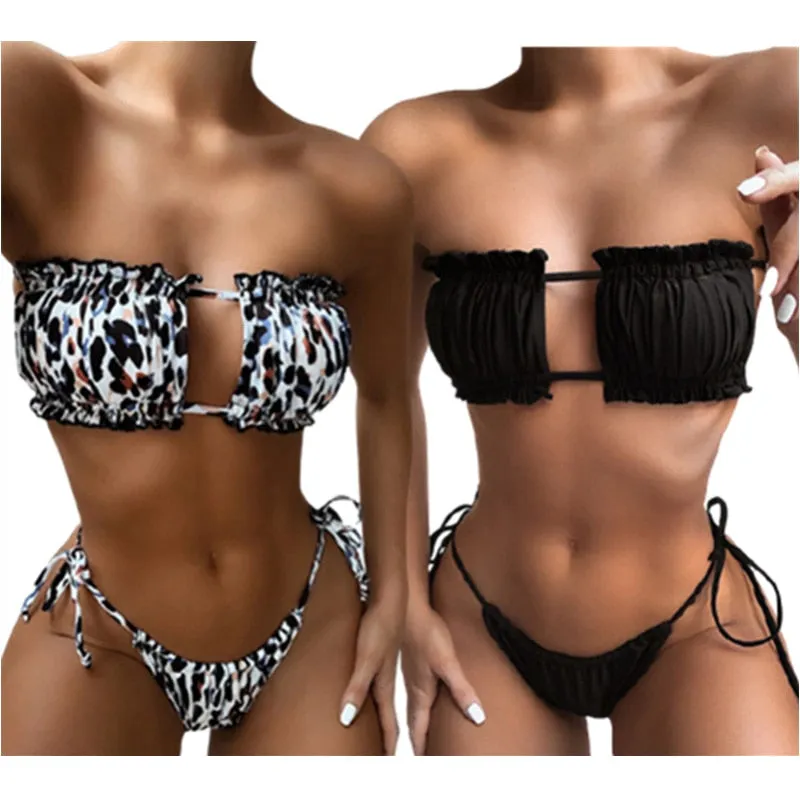 VenusFox Leopard Bikinis Set For Women Swimsuit Summer Beach Wear Brazilian Biquinis Feamle Bathing Suits 2021 Sexy Women Bikini Swimwear