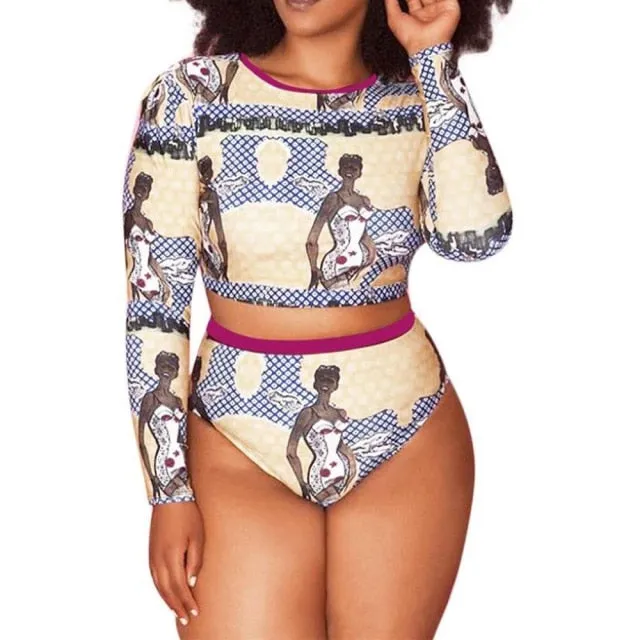 VenusFox long sleeve swimsuit two piece long sleeve bikini  Zipper bathing suit white bikini buckle swimsuit buckle bikini thong sexy set